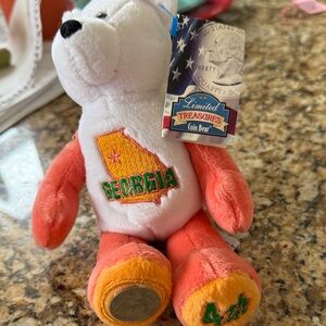 Georgia Coin Bear Plush-collector state quarter bear